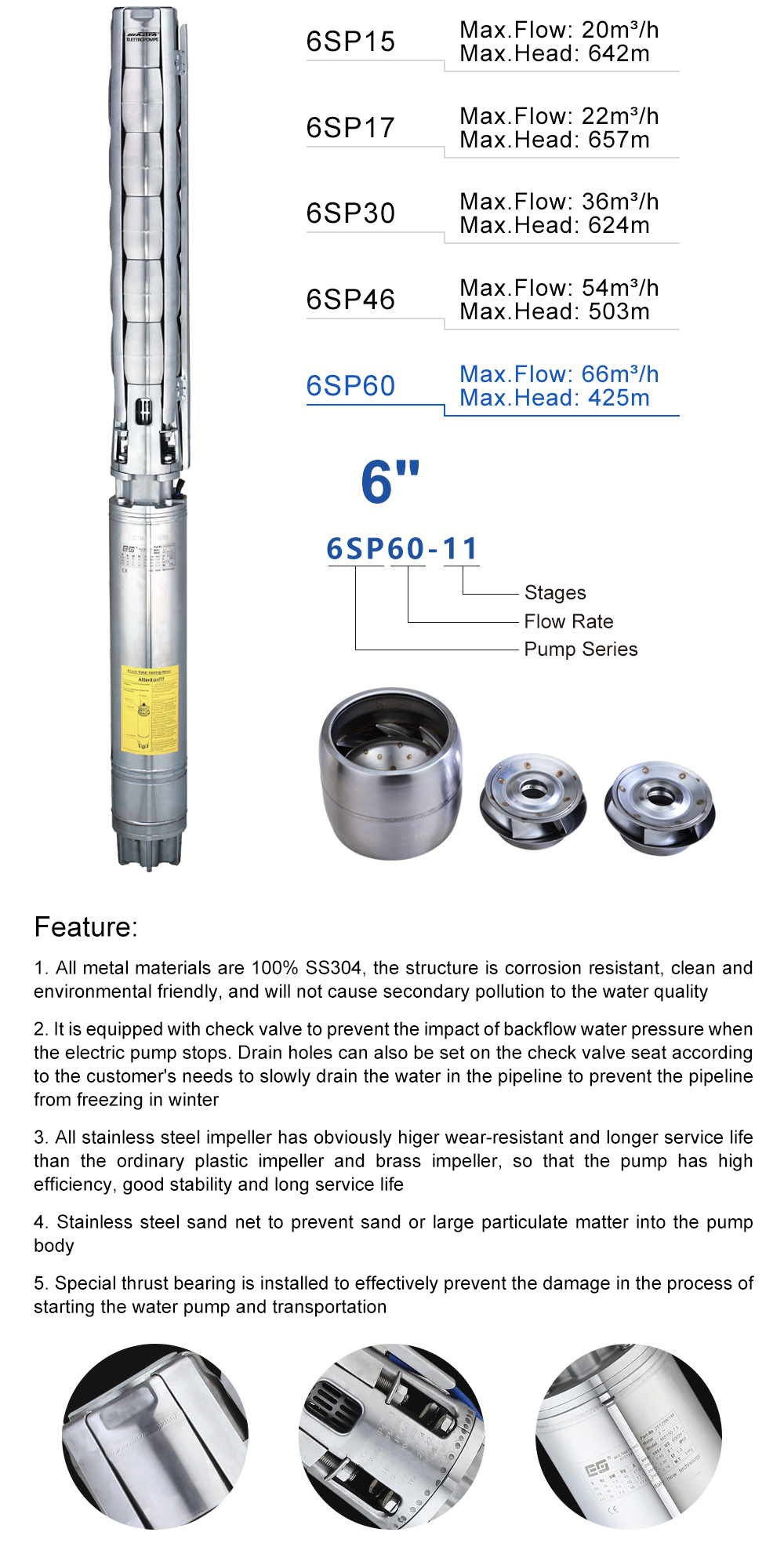 bomba sumergible 6 pulgadas 